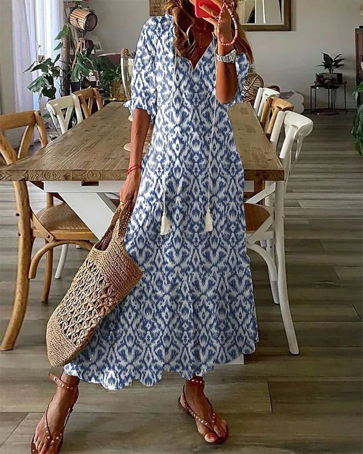 June | Boho Maxi Dress with Flattering Tummy Coverage