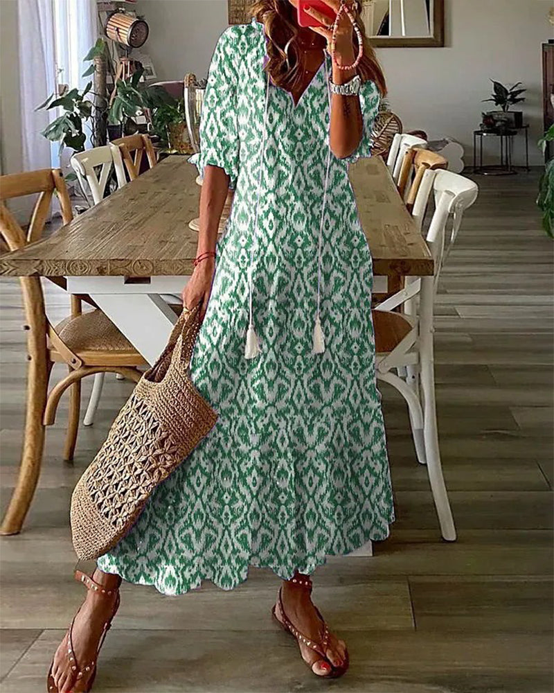 June | Boho Maxi Dress with Flattering Tummy Coverage