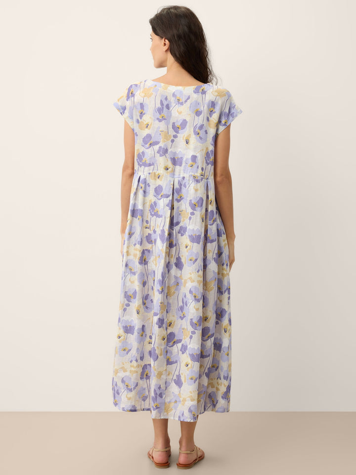 Harriet - 100% Linen Carnation Print Maxi Dress