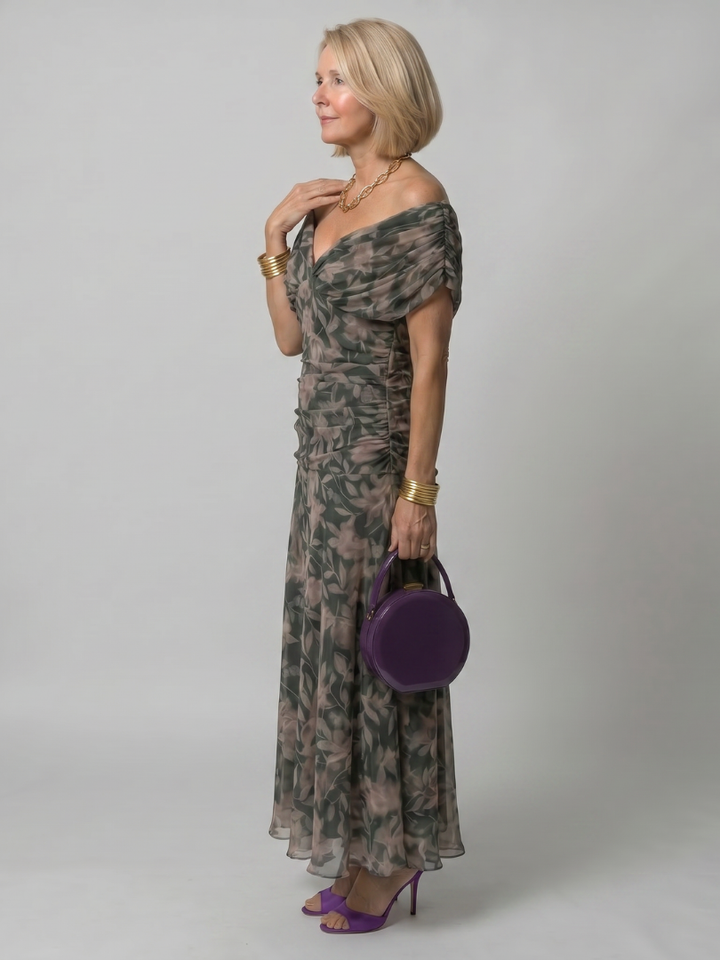 Faye | Off-Shoulder Flow Midi Dress
