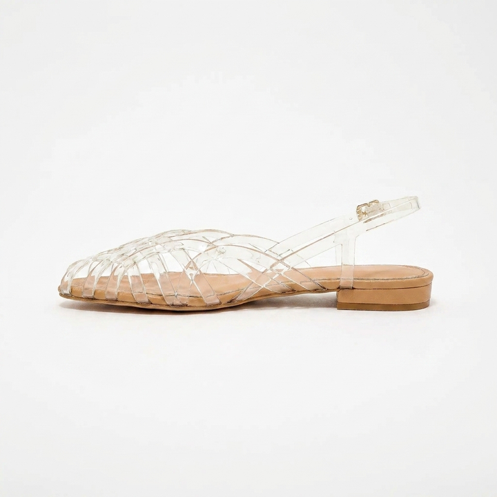 Aria - Braided Leather Slingback Flats