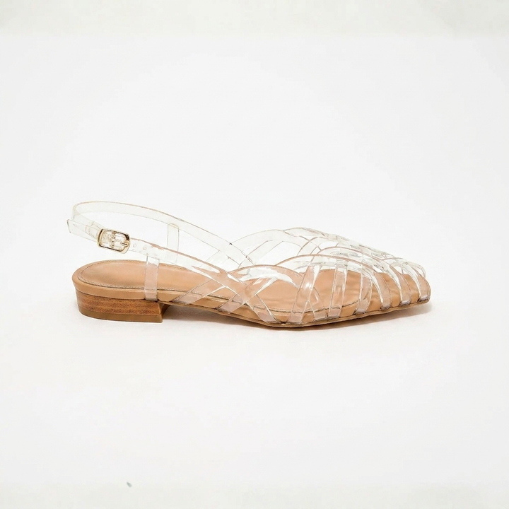 Aria - Braided Leather Slingback Flats