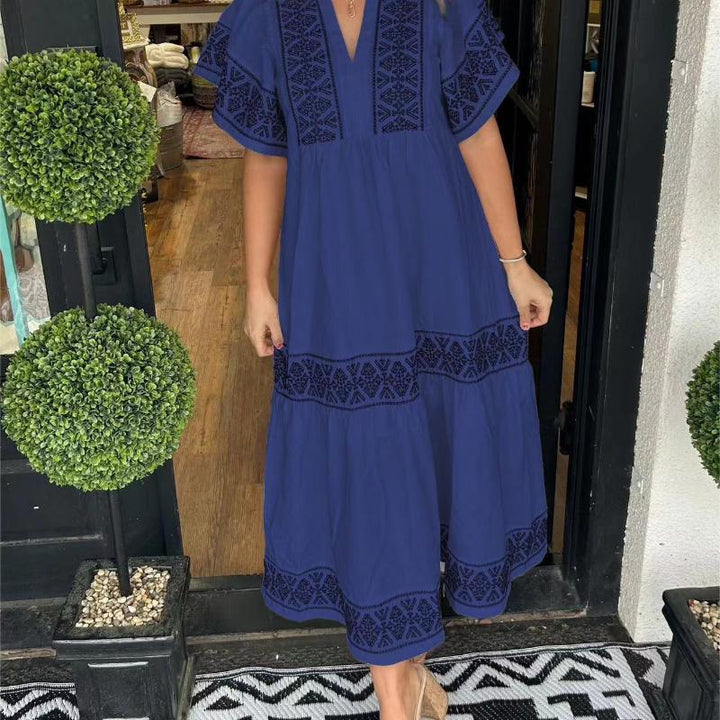 Aria | Boho Embroidered Maxi Dress