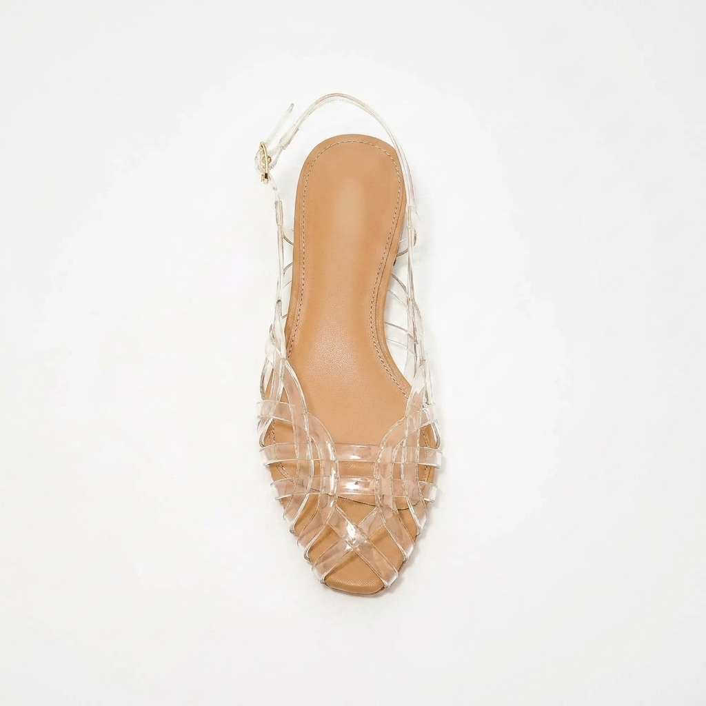Aria - Braided Leather Slingback Flats