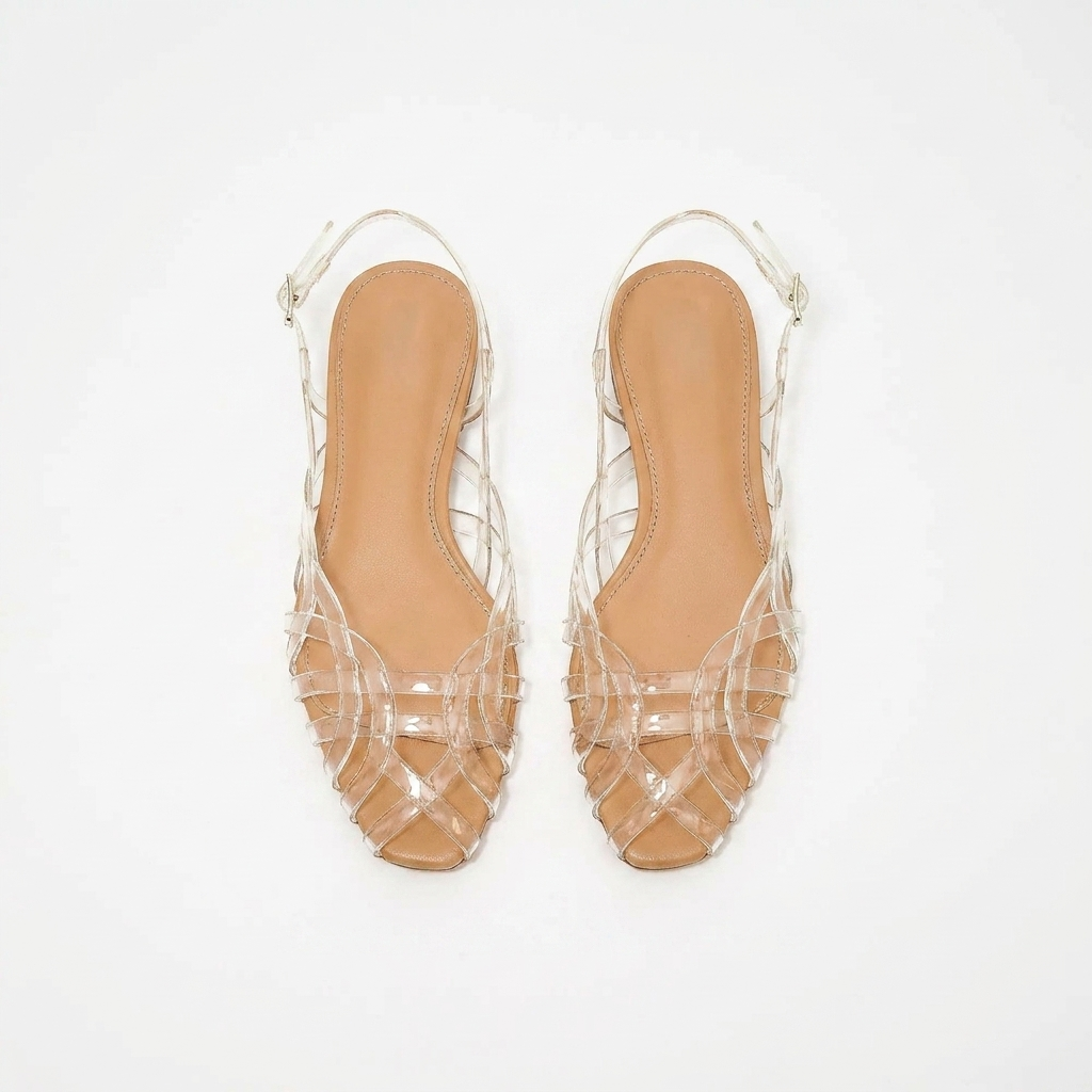 Aria - Braided Leather Slingback Flats