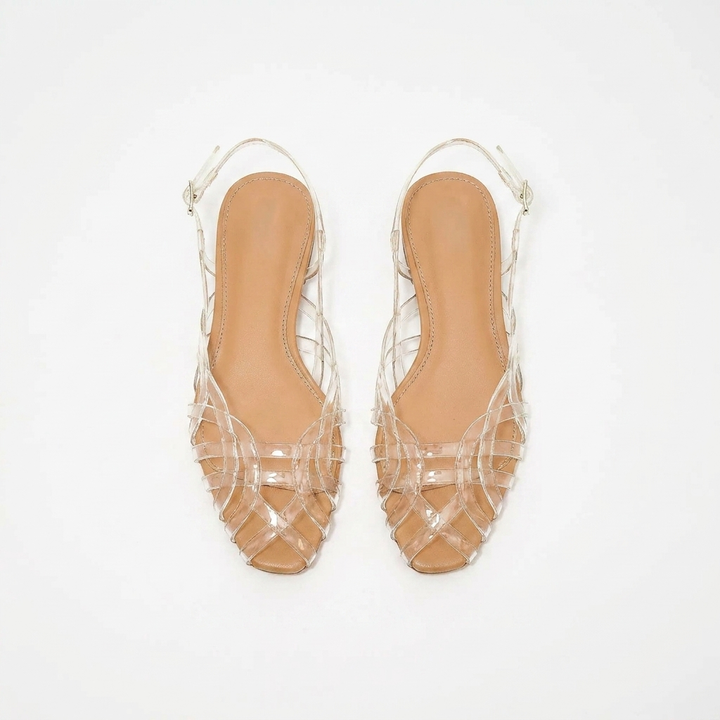 Aria - Braided Leather Slingback Flats