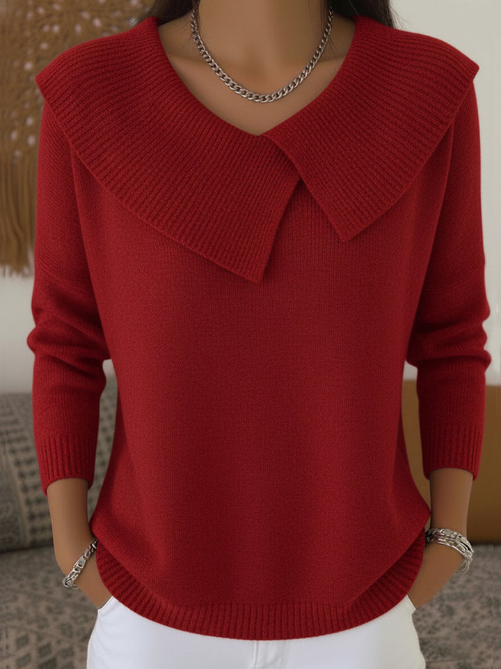 Cassidy - Warm Sweater with Soft Collar