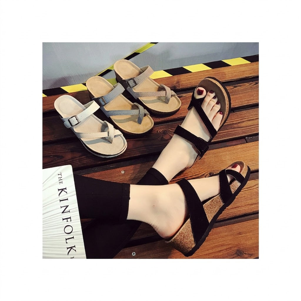 Manly Cross-Strap Orthopaedic Platform Sandals