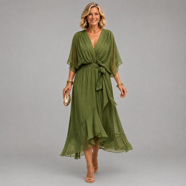Nellie | Elegant Wrap V-Neck Dress
