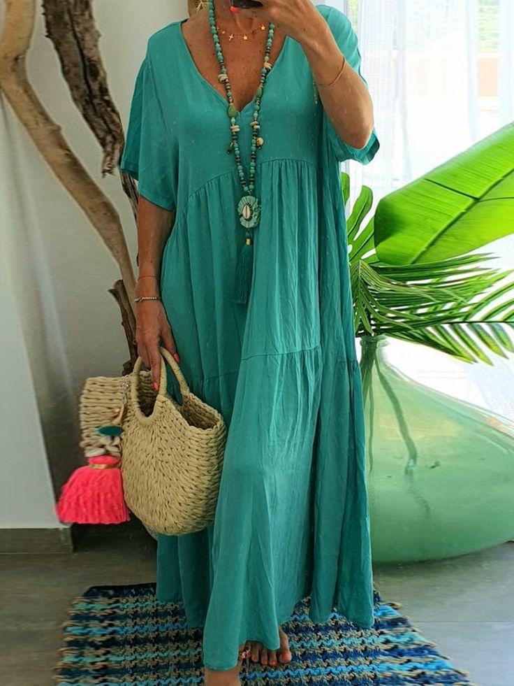 Nora | Casual V-Neck Maxi Dress