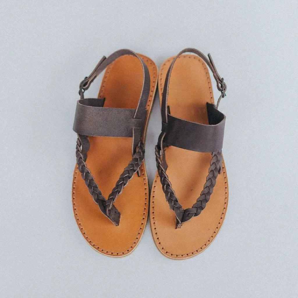 Handmade Orthopaedic Ankle Sandals - Cocoa Brown