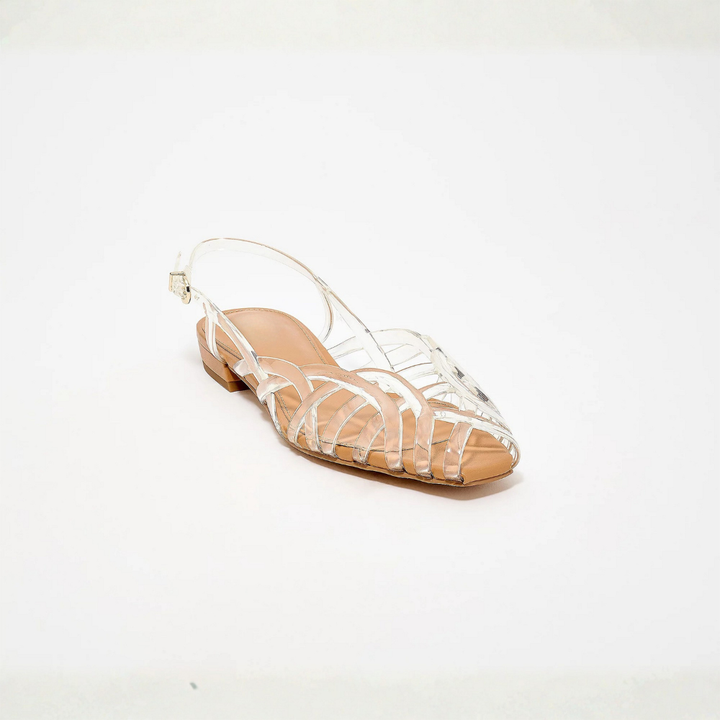 Aria - Braided Leather Slingback Flats