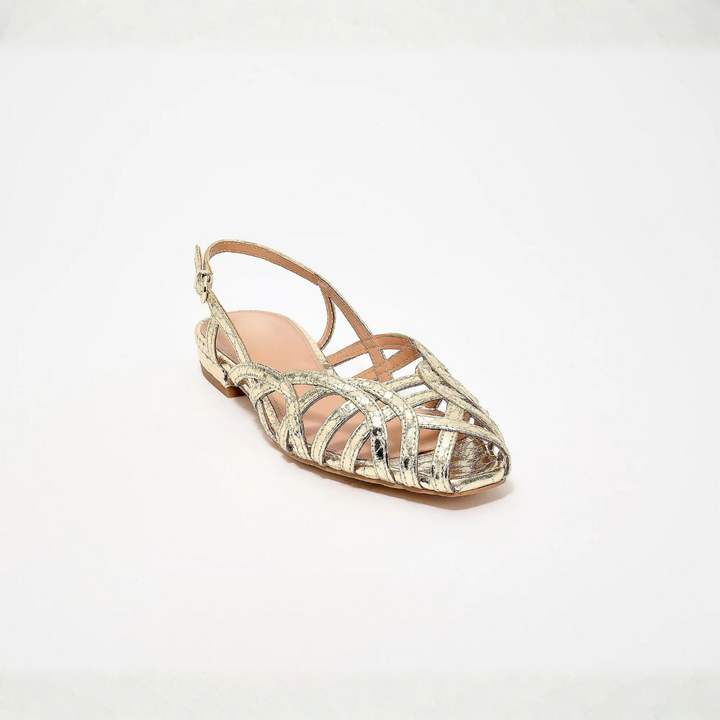 Aria - Braided Leather Slingback Flats