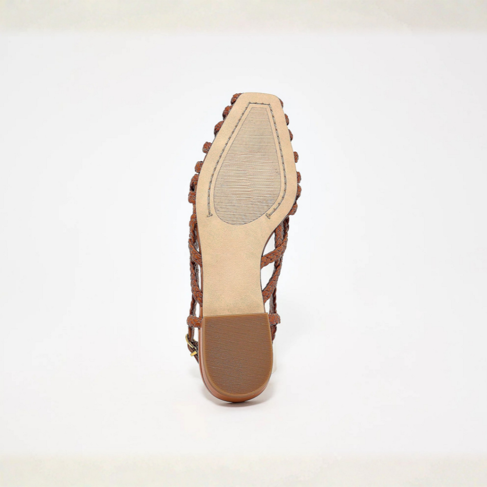 Aria - Braided Leather Slingback Flats