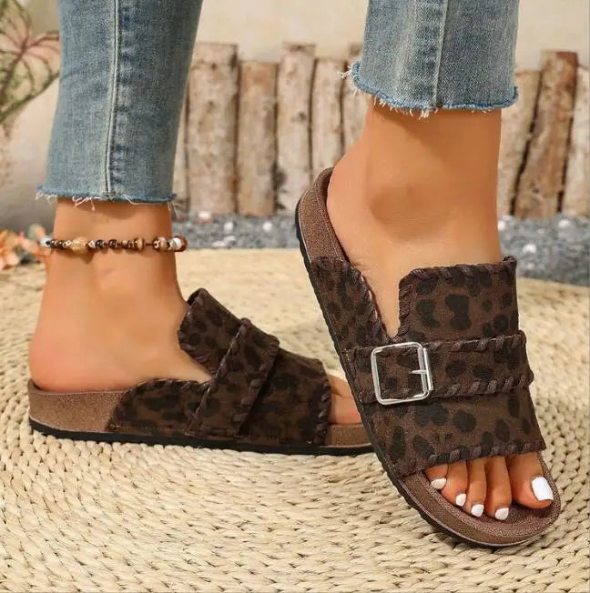 Savannah - Leopard Comfort Slides