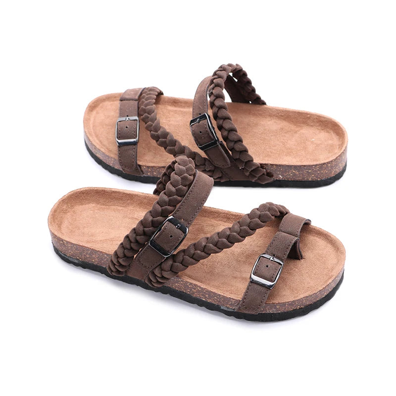 Clovelly Braided Orthopaedic Sandals — Chocolate
