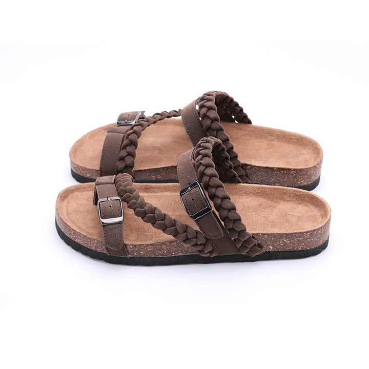Clovelly Braided Orthopaedic Sandals — Chocolate