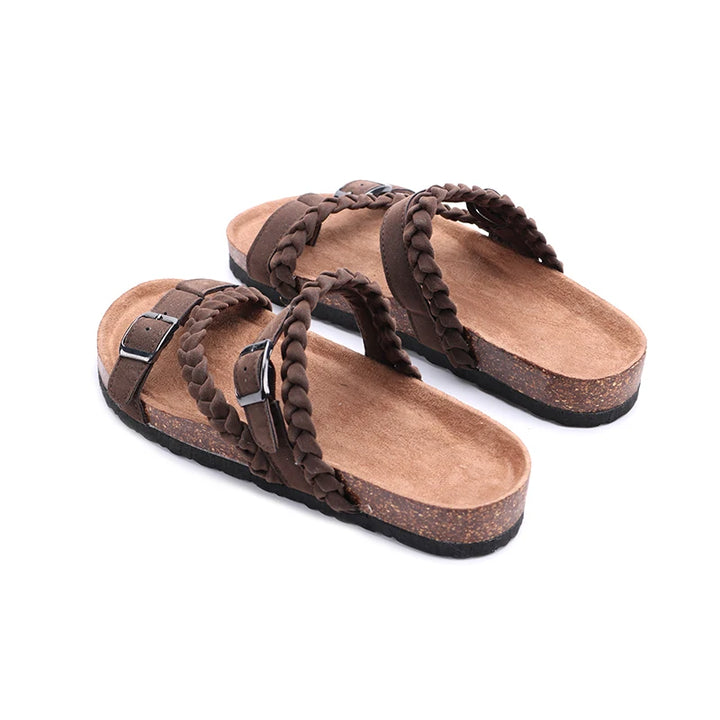 Clovelly Braided Orthopaedic Sandals — Chocolate