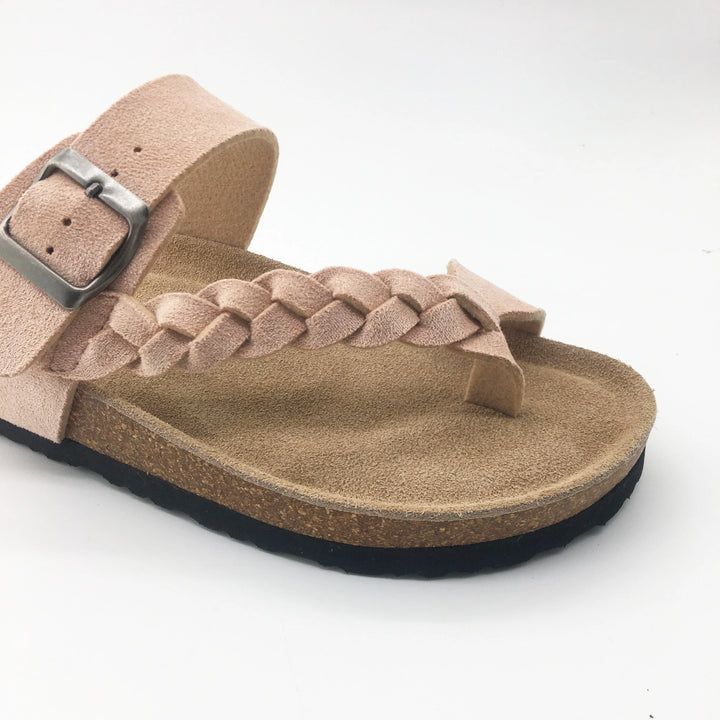 Blush - Braided Toe-Post Orthopaedic Slides
