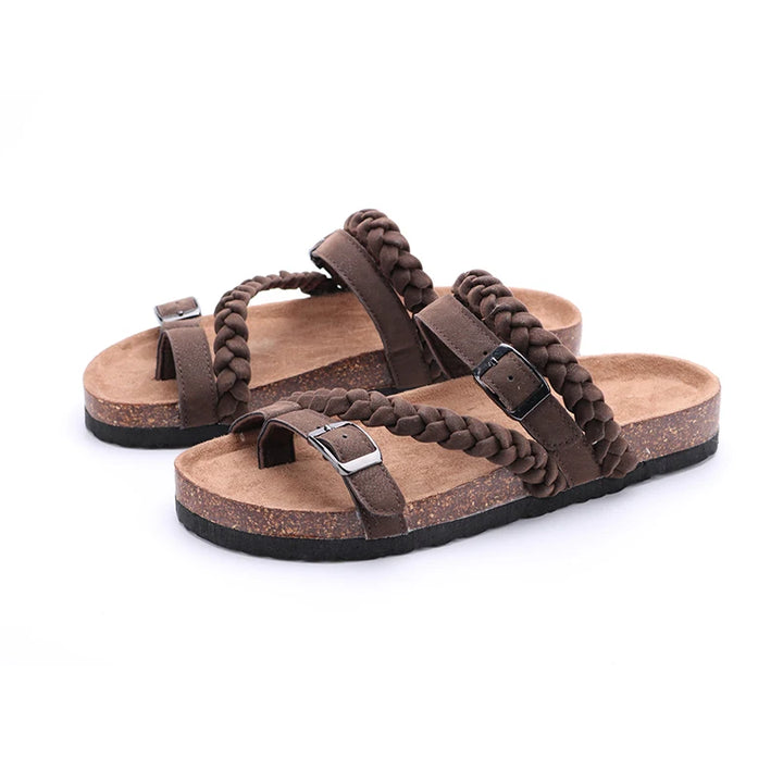 Clovelly Braided Orthopaedic Sandals — Chocolate