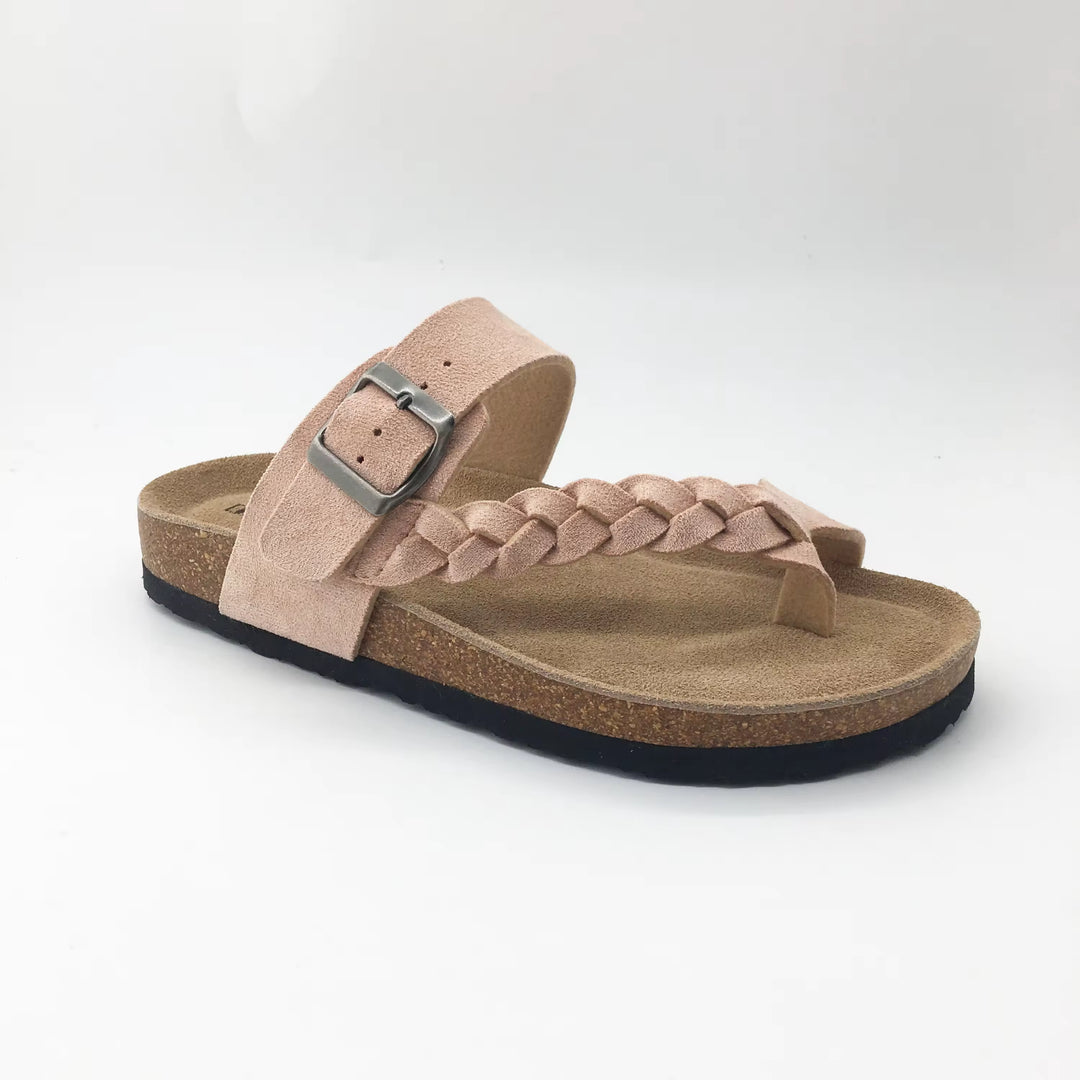Blush - Braided Toe-Post Orthopaedic Slides