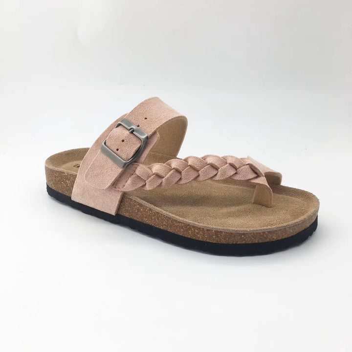 Blush - Braided Toe-Post Orthopaedic Slides