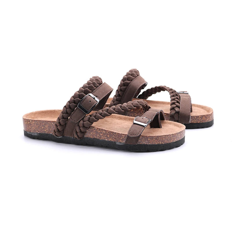 Clovelly Braided Orthopaedic Sandals — Chocolate