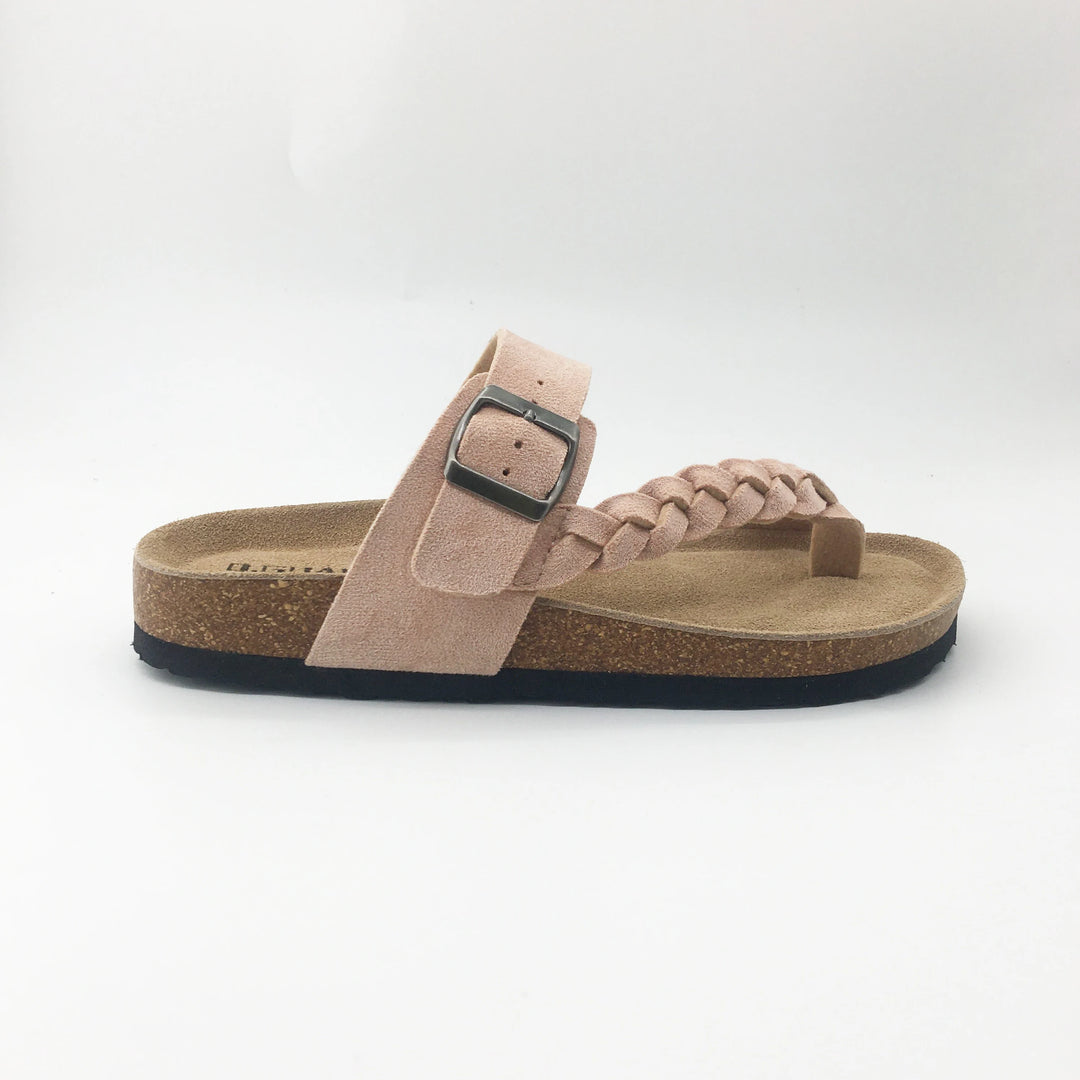 Blush - Braided Toe-Post Orthopaedic Slides