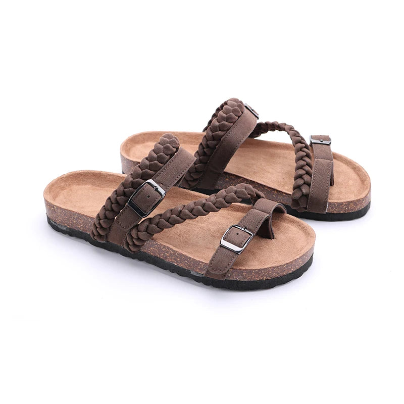 Clovelly Braided Orthopaedic Sandals — Chocolate