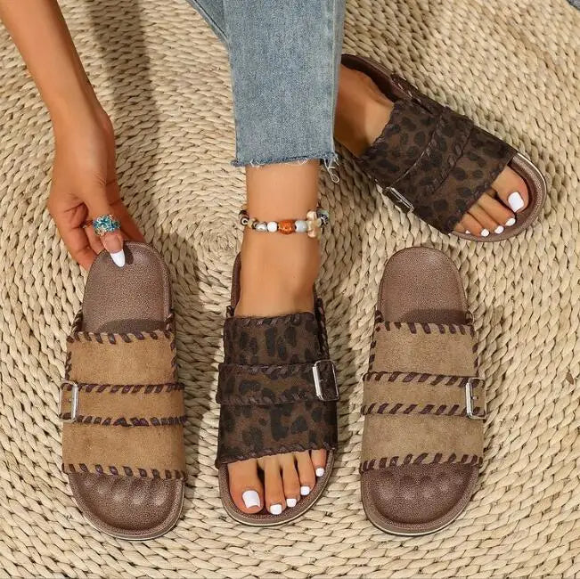 Savannah - Leopard Comfort Slides