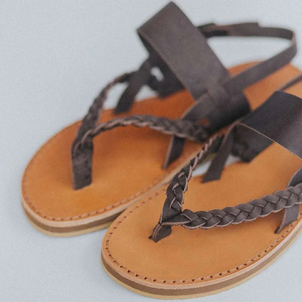 Handmade Orthopaedic Ankle Sandals - Cocoa Brown