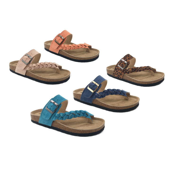 Blush - Braided Toe-Post Orthopaedic Slides