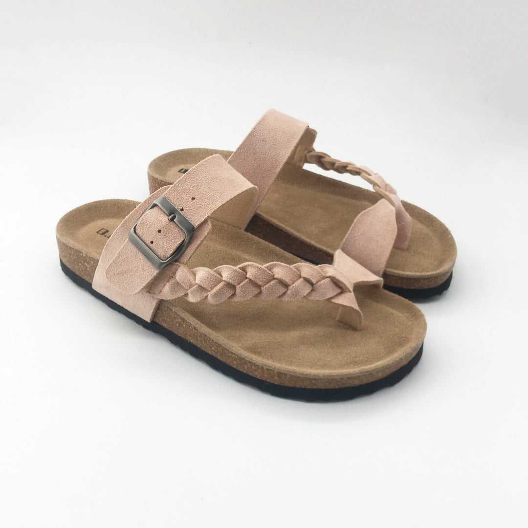 Blush - Braided Toe-Post Orthopaedic Slides