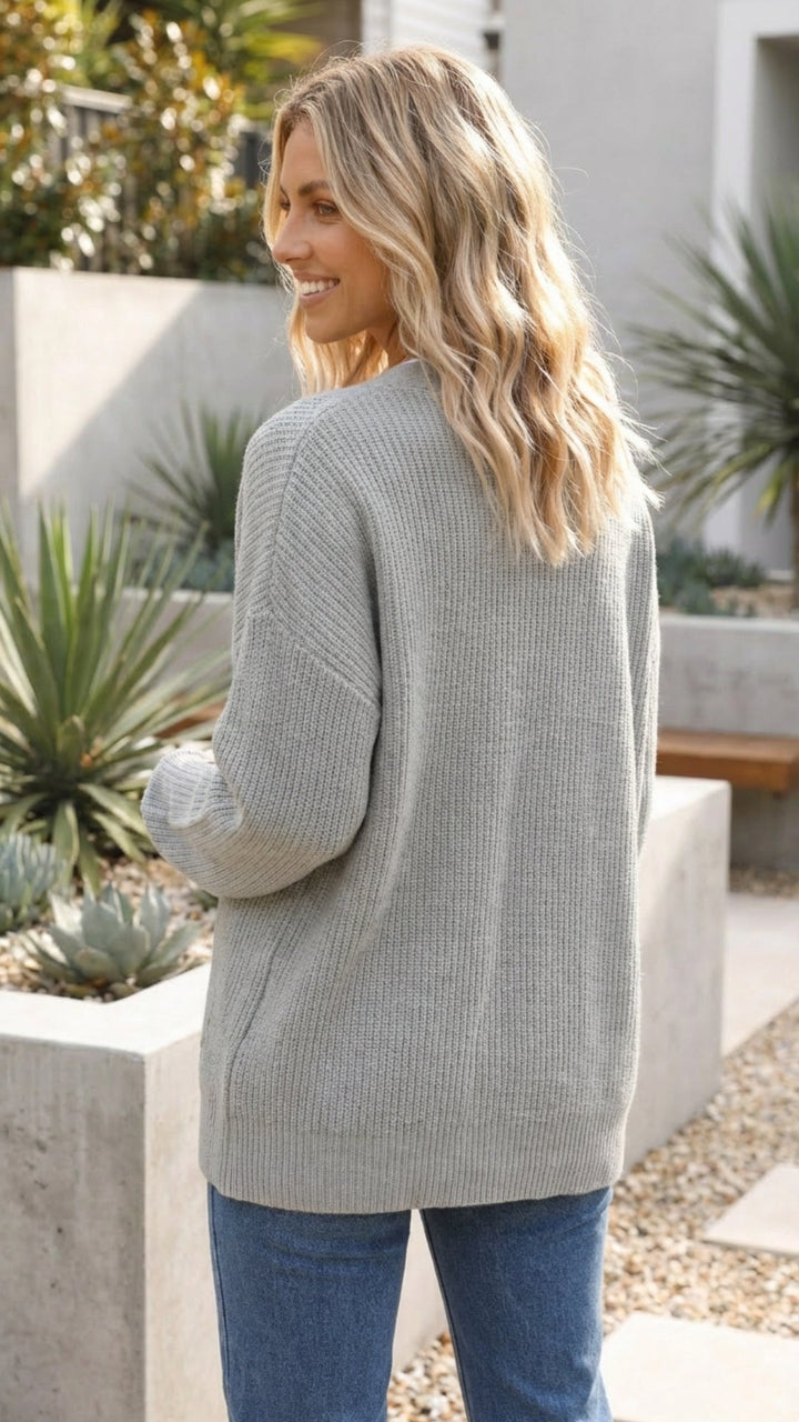 Women's Long Button Up Knit Cardigan