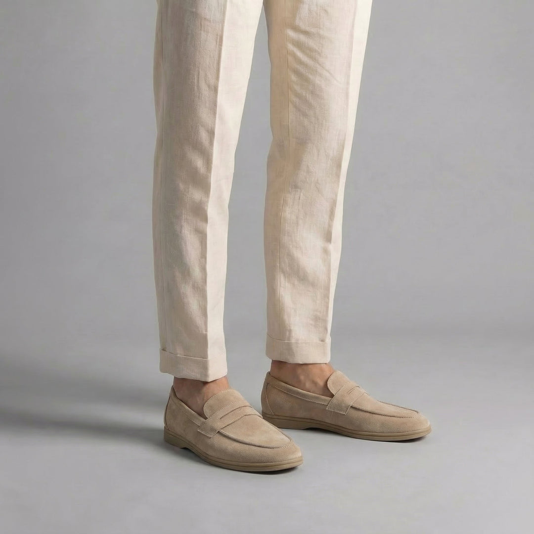 Men's Elegant Suede Penny Loafers