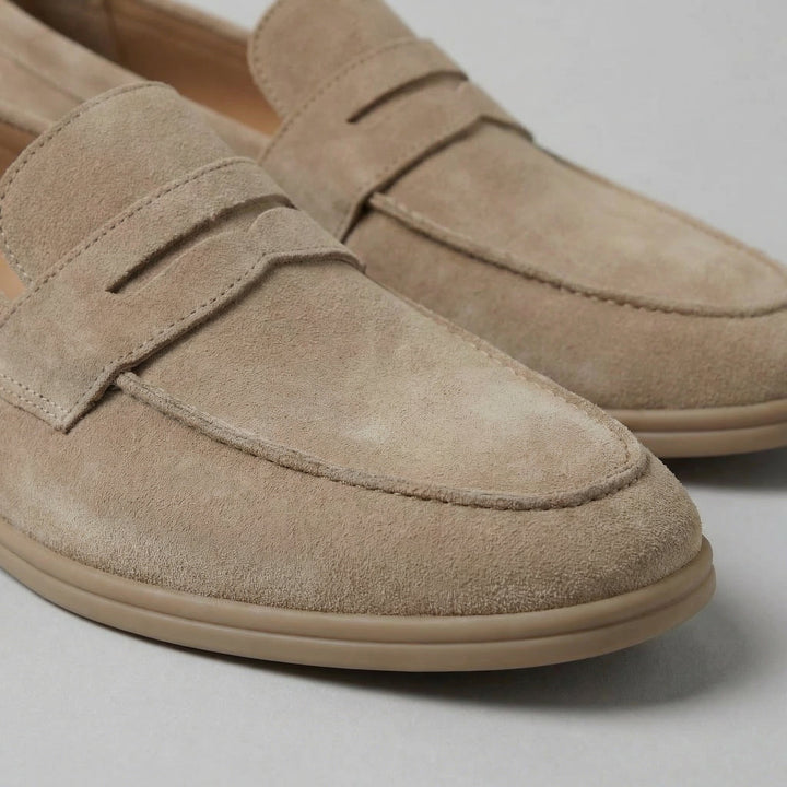 Men's Elegant Suede Penny Loafers