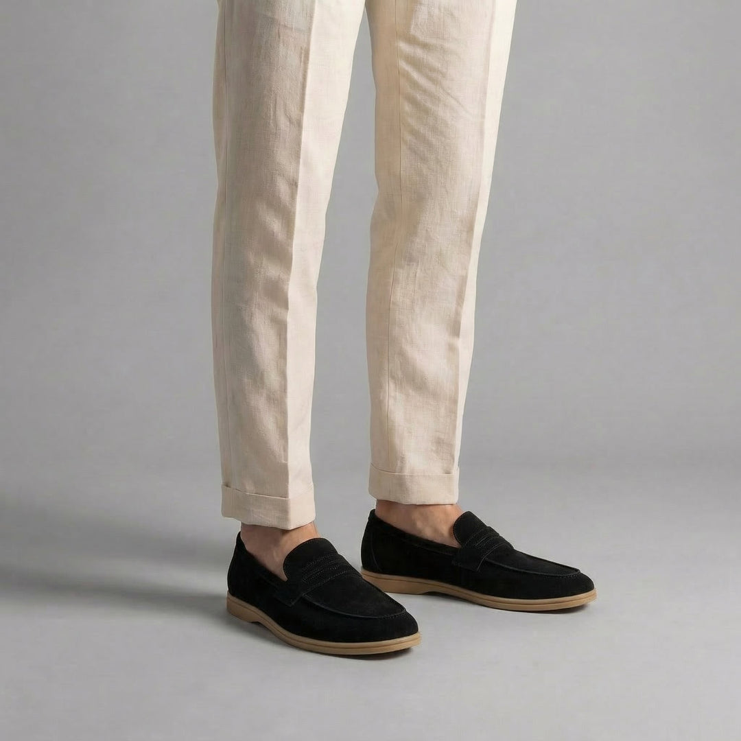 Men's Elegant Suede Penny Loafers