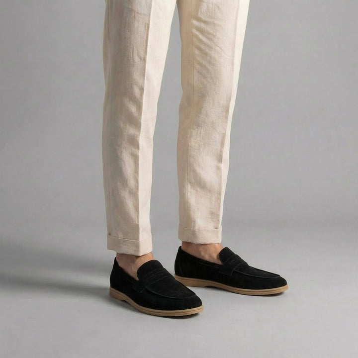 Men's Elegant Suede Penny Loafers