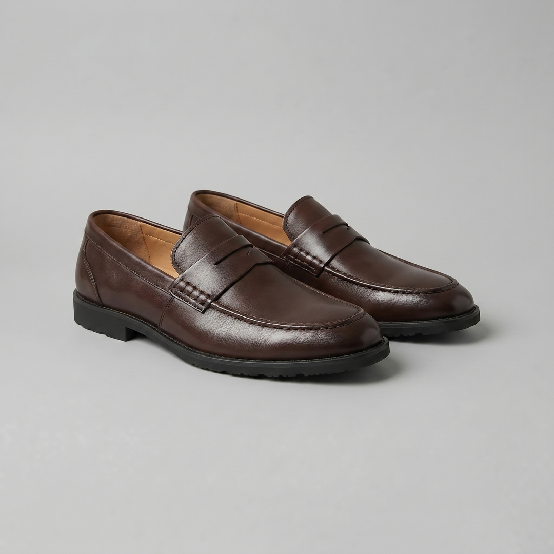 Men's Leather-Look Penny Loafers