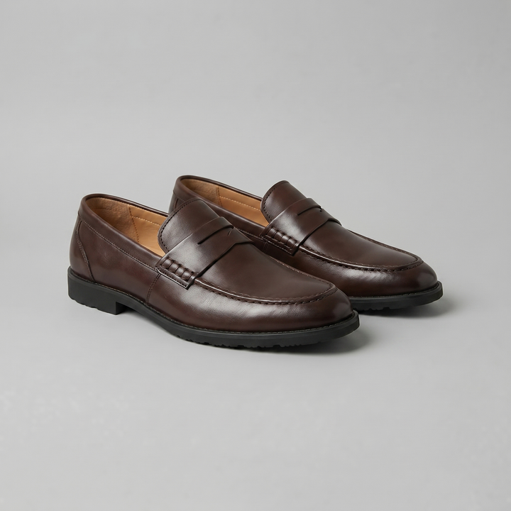 Men's Leather-Look Penny Loafers