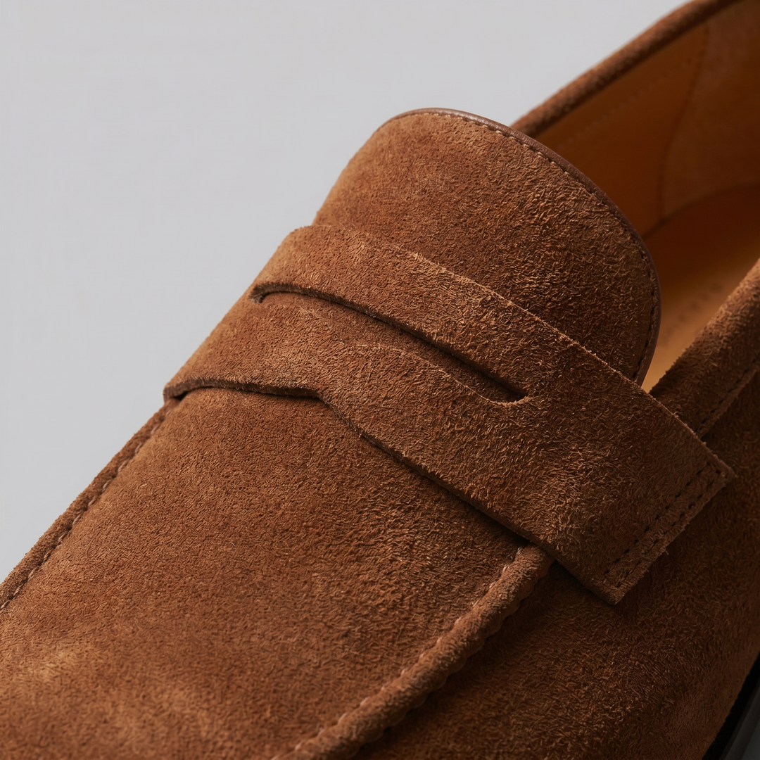 Men's Suede Penny Loafers