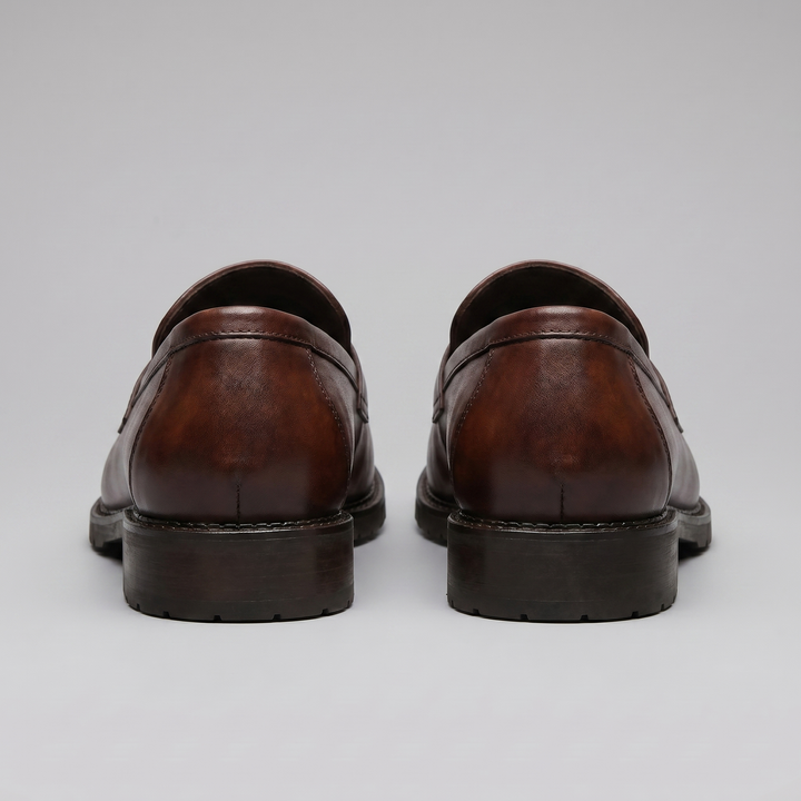 Men's Penny Loafers with Brogue Details
