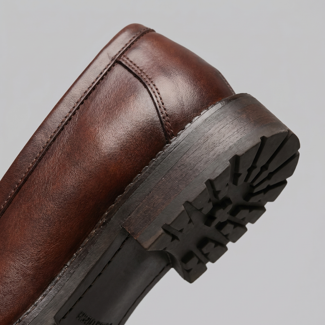 Men's Penny Loafers with Brogue Details