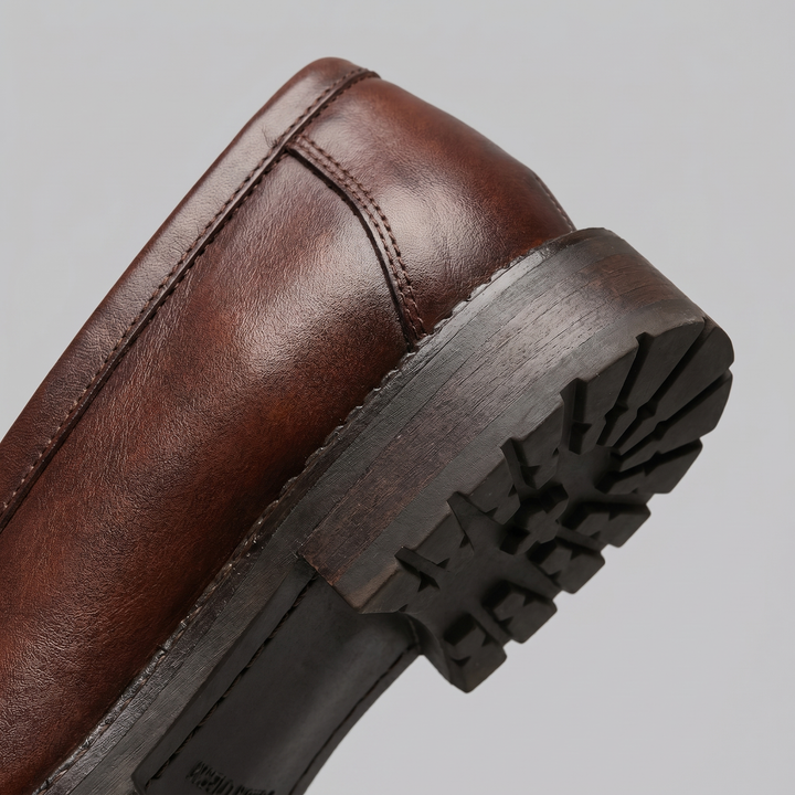 Men's Penny Loafers with Brogue Details
