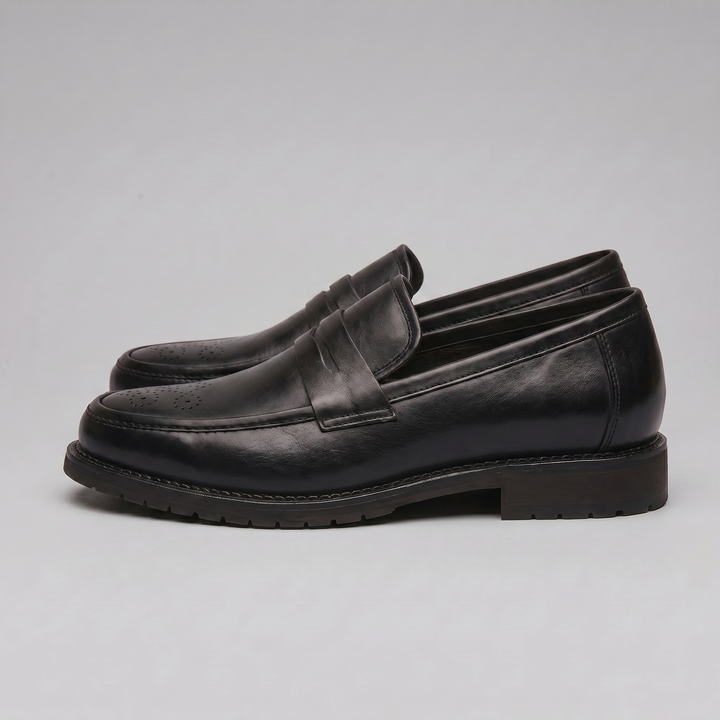 Men's Penny Loafers with Brogue Details