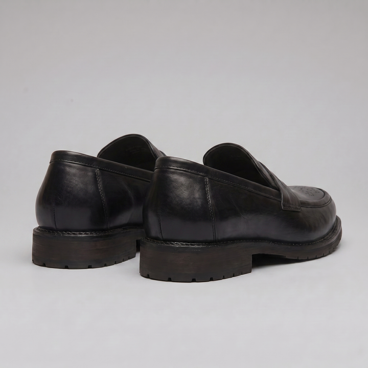 Men's Penny Loafers with Brogue Details