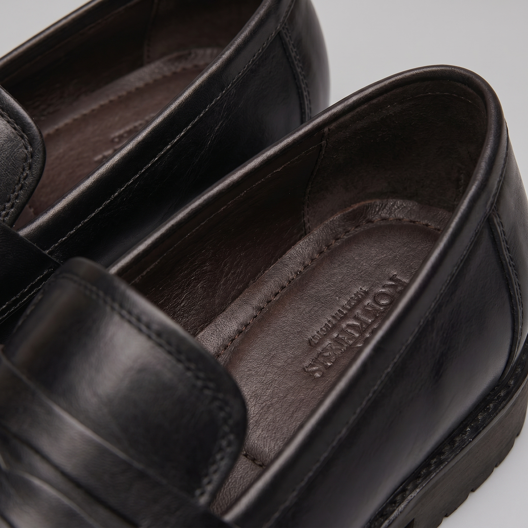 Men's Penny Loafers with Brogue Details