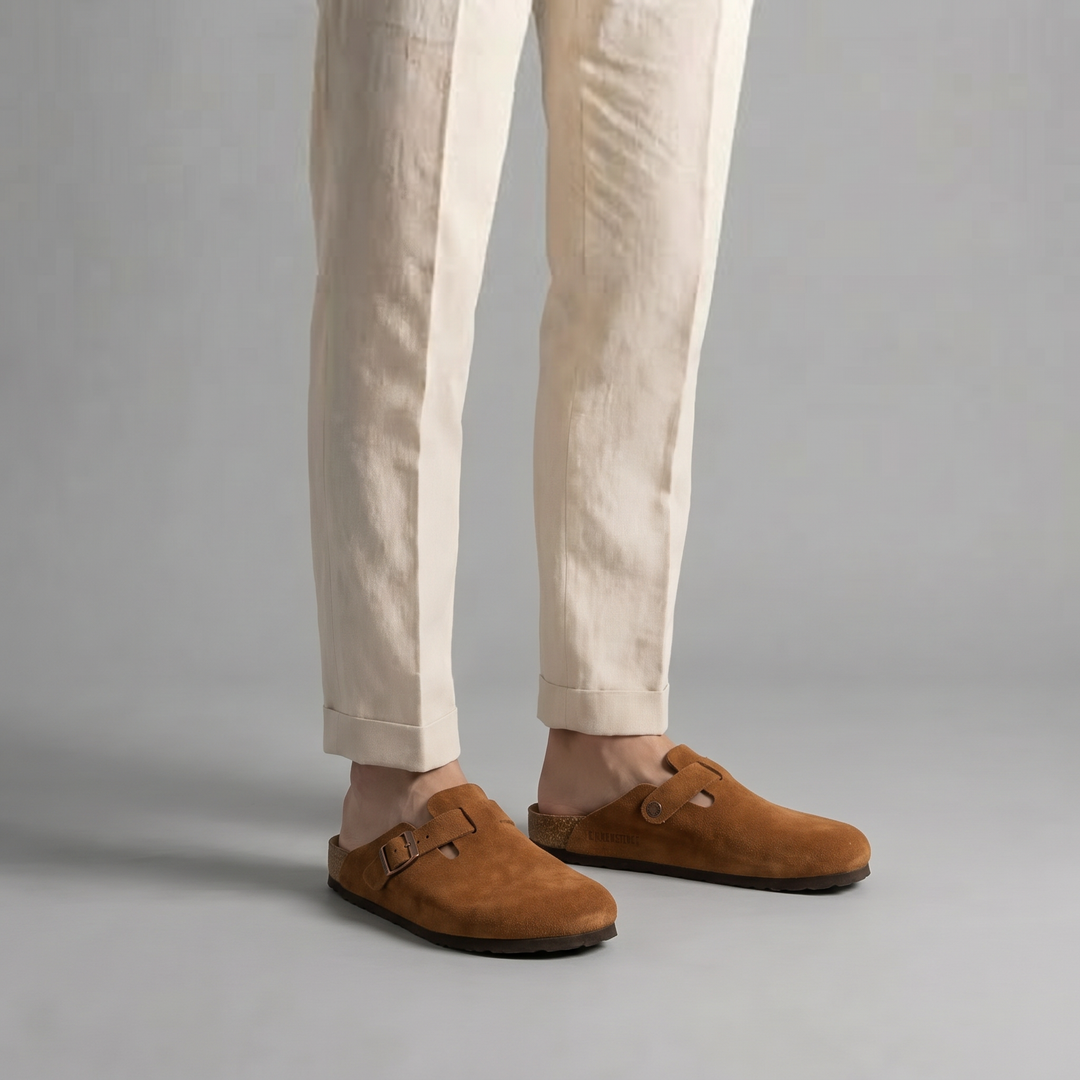 Men's Suede Clogs - Stylish Comfort Loafers