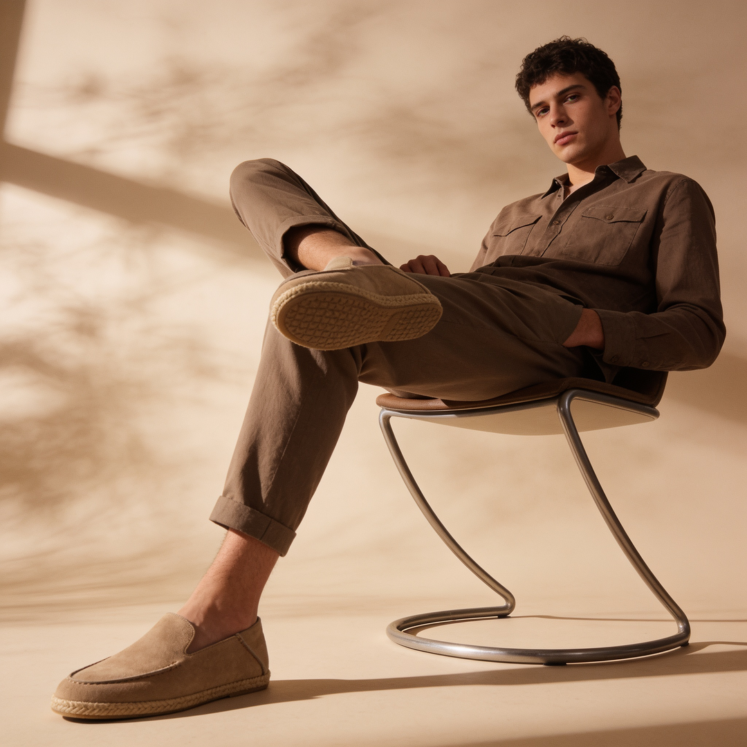 Men's Suede Espadrille Loafers