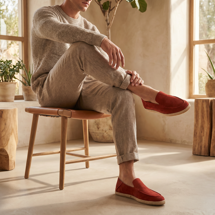 Men's Suede Espadrille Loafers